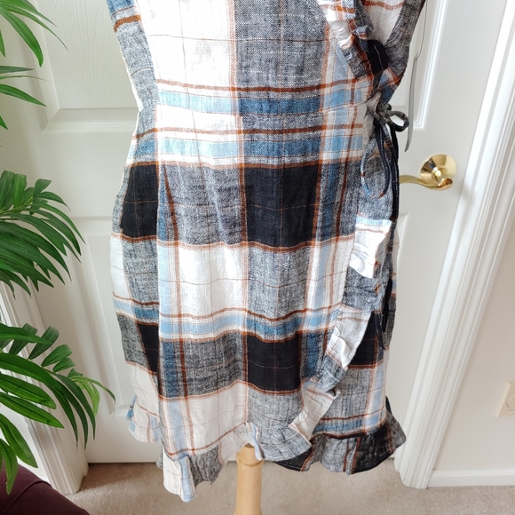 (SOLD) Lulus Multi Plaid Ruffled Wrap Mini Dress - Picture 4 of 10